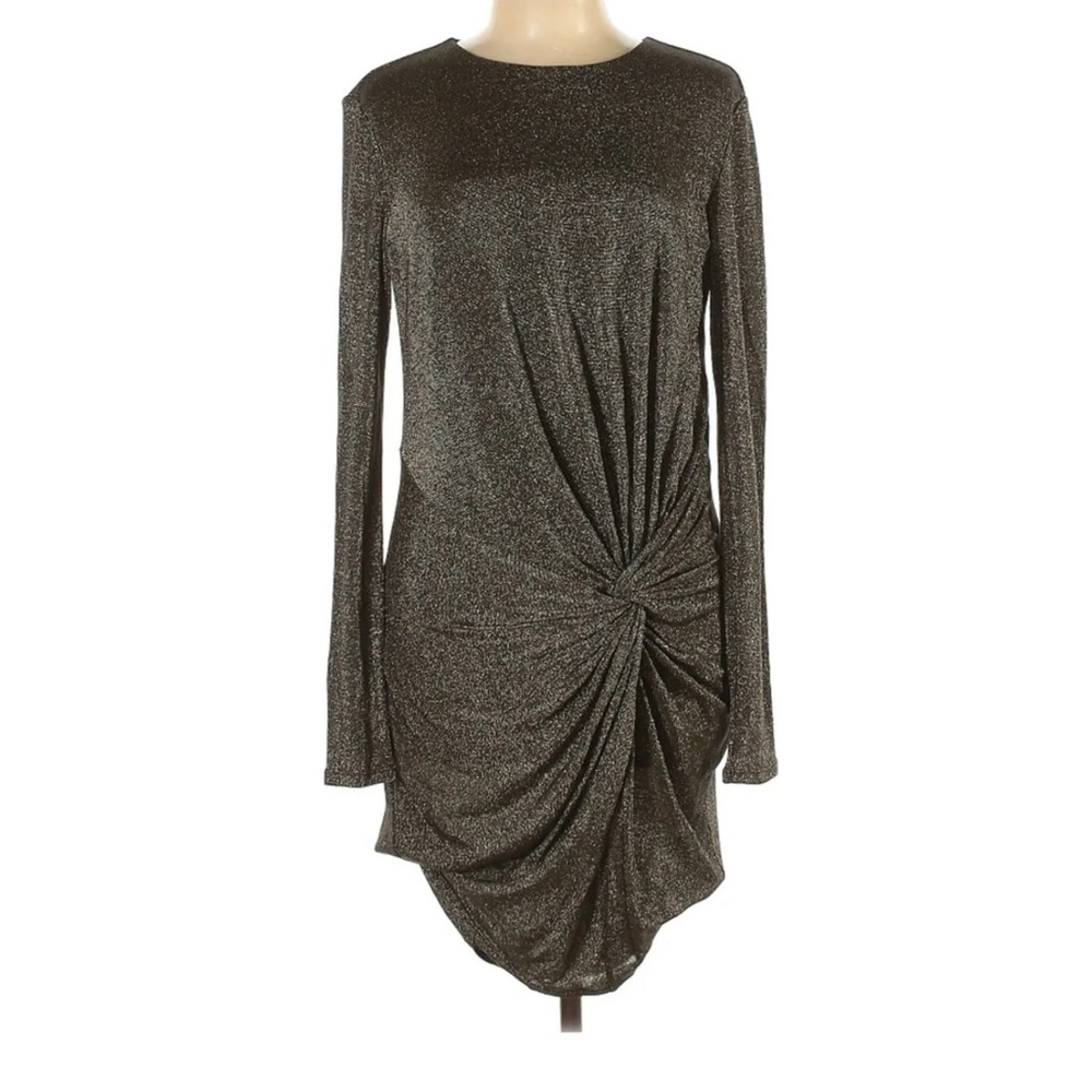 TED BAKER LADIES GOLD METALLIC PARTY DRESS 4 - Picture 1 of 5